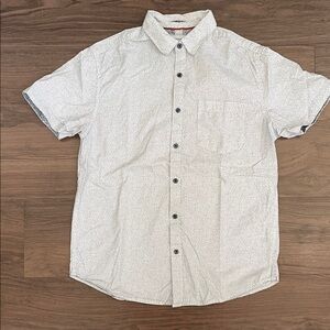 Men's White Patterned Button Down Shirt